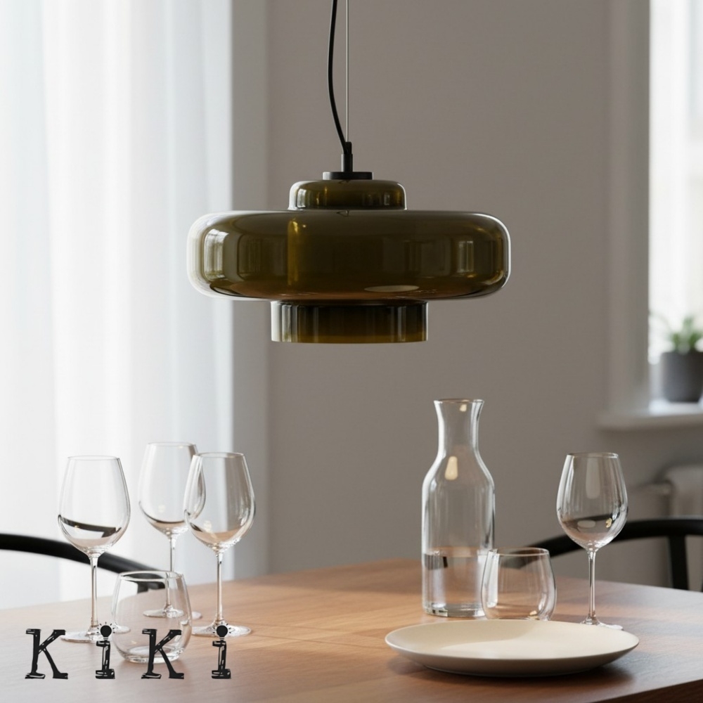 Modern Art Glass Pendant Lamp - Sculptural Hanging Light for Dining and Living K2265