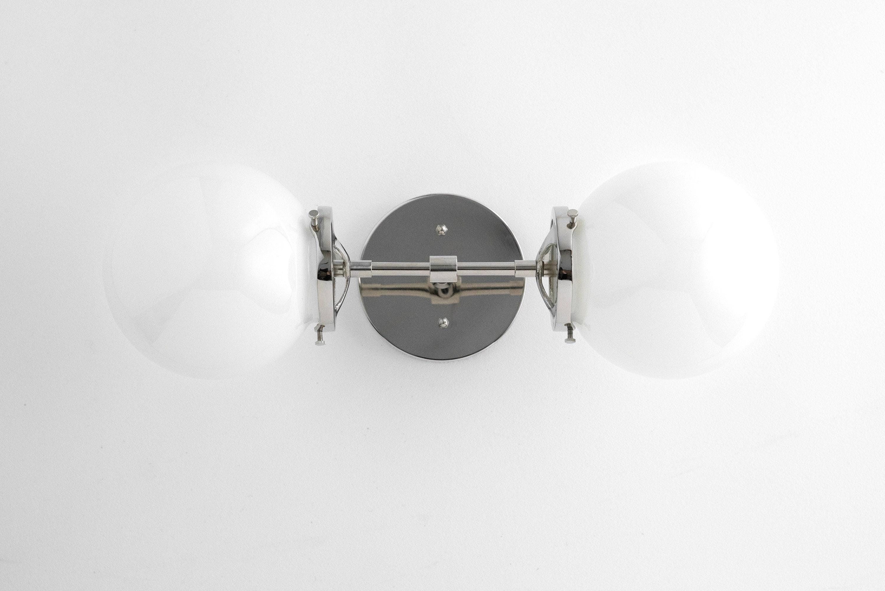 Lumio Globe Art Deco Vanity Light -  Opal Globe Bathroom Sconce K1444
