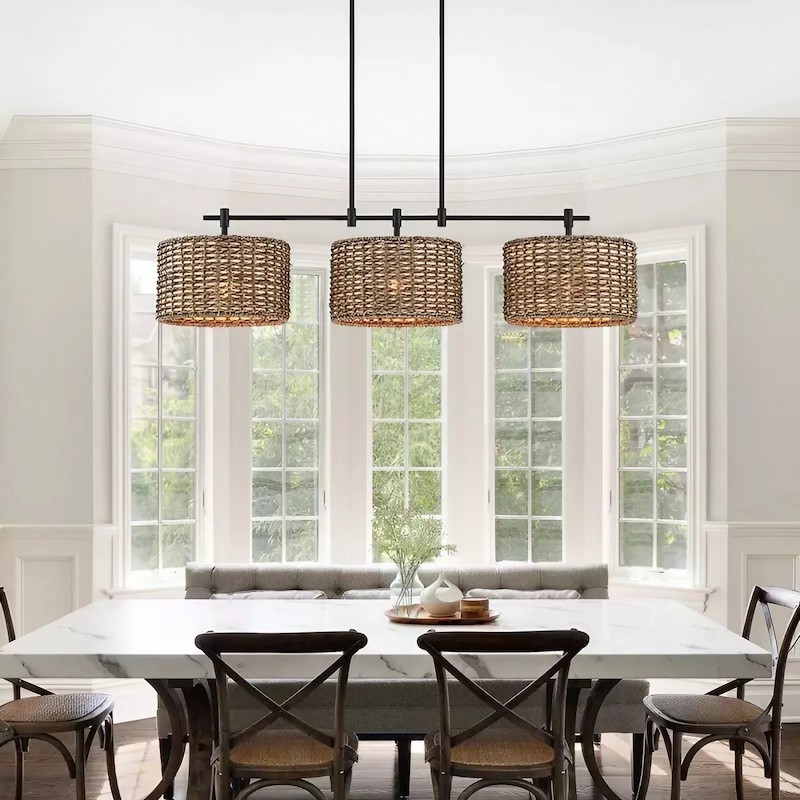 3 Light Dimmable Rustic Drum Chandelier K137