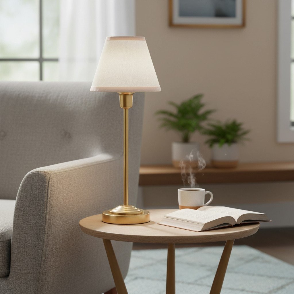 Bronzuno Textured Fabric Desk Lamp - Modern Metal Base Lighting for Offices or Lounges K1894