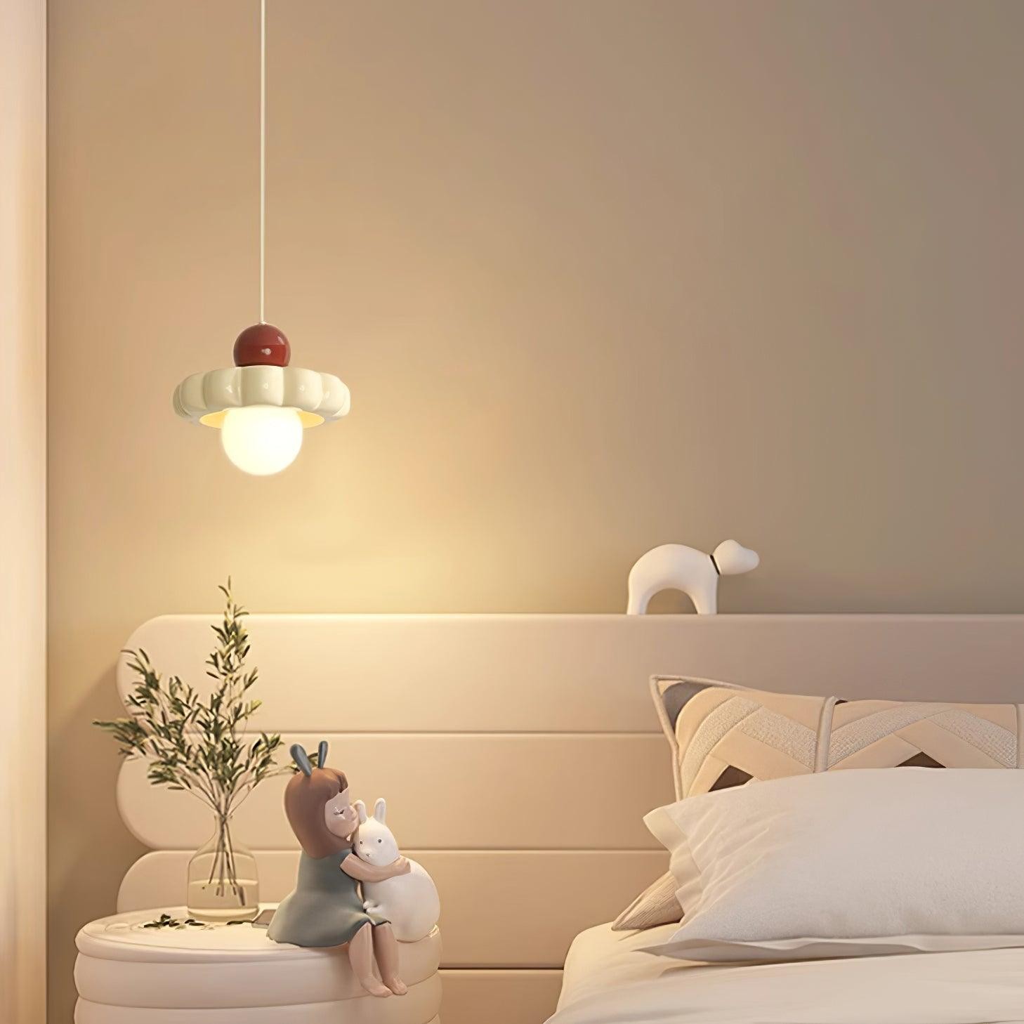 Cream Style Long Line Pumpkin Texture Pendant Lamp K307