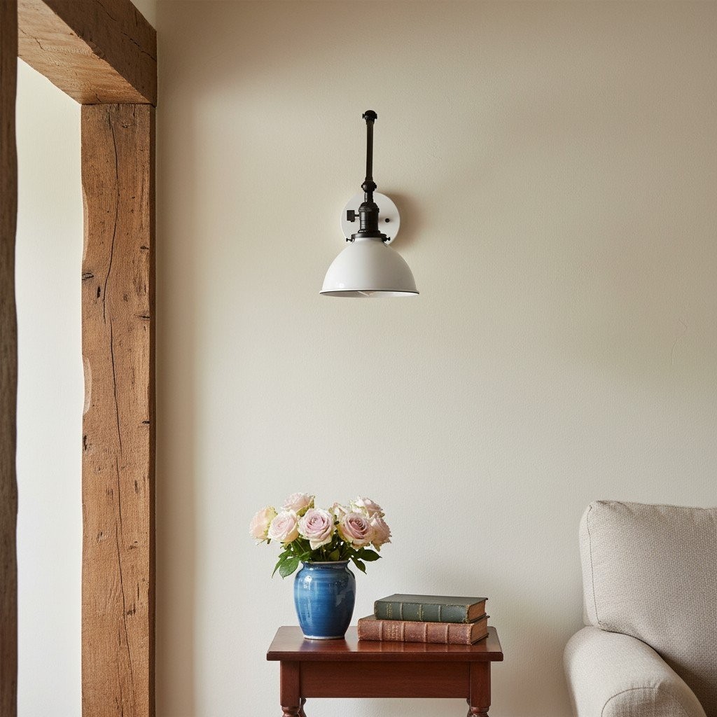 Conique Metal Vintage Industrial Swing Arm Wall Lamp - Adjustable Dome Shade for Study K1467