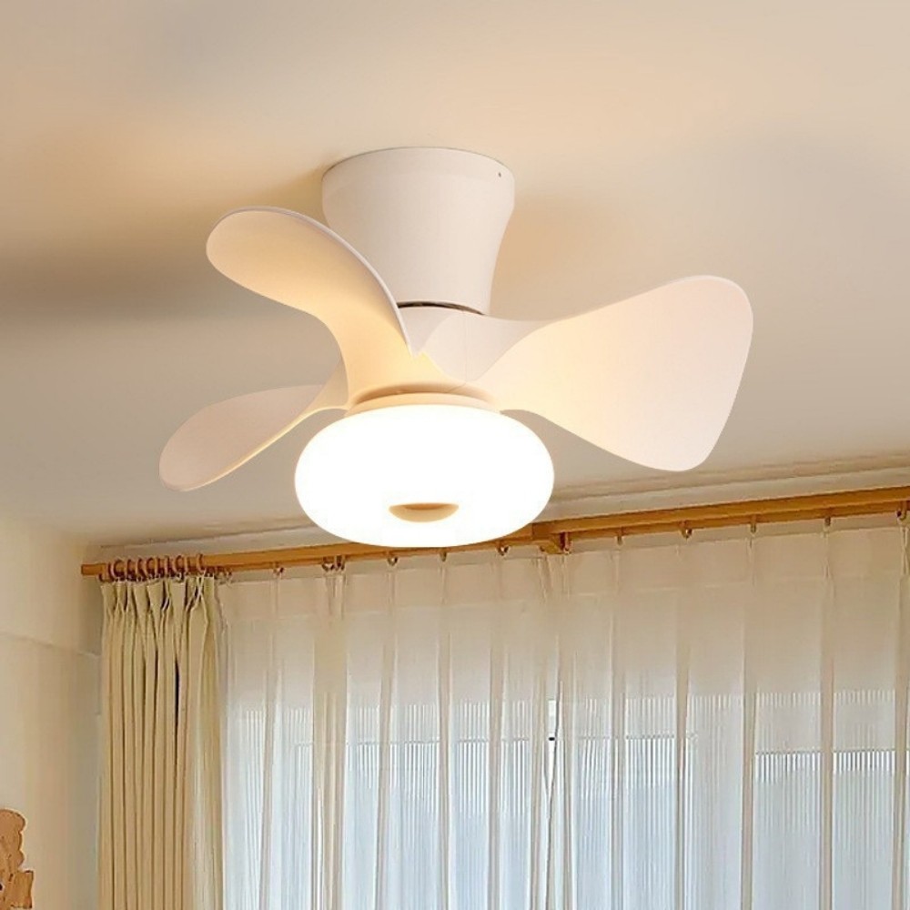 Modern Cream Quiet Led Ceiling Fan Light For Bedroom K1113