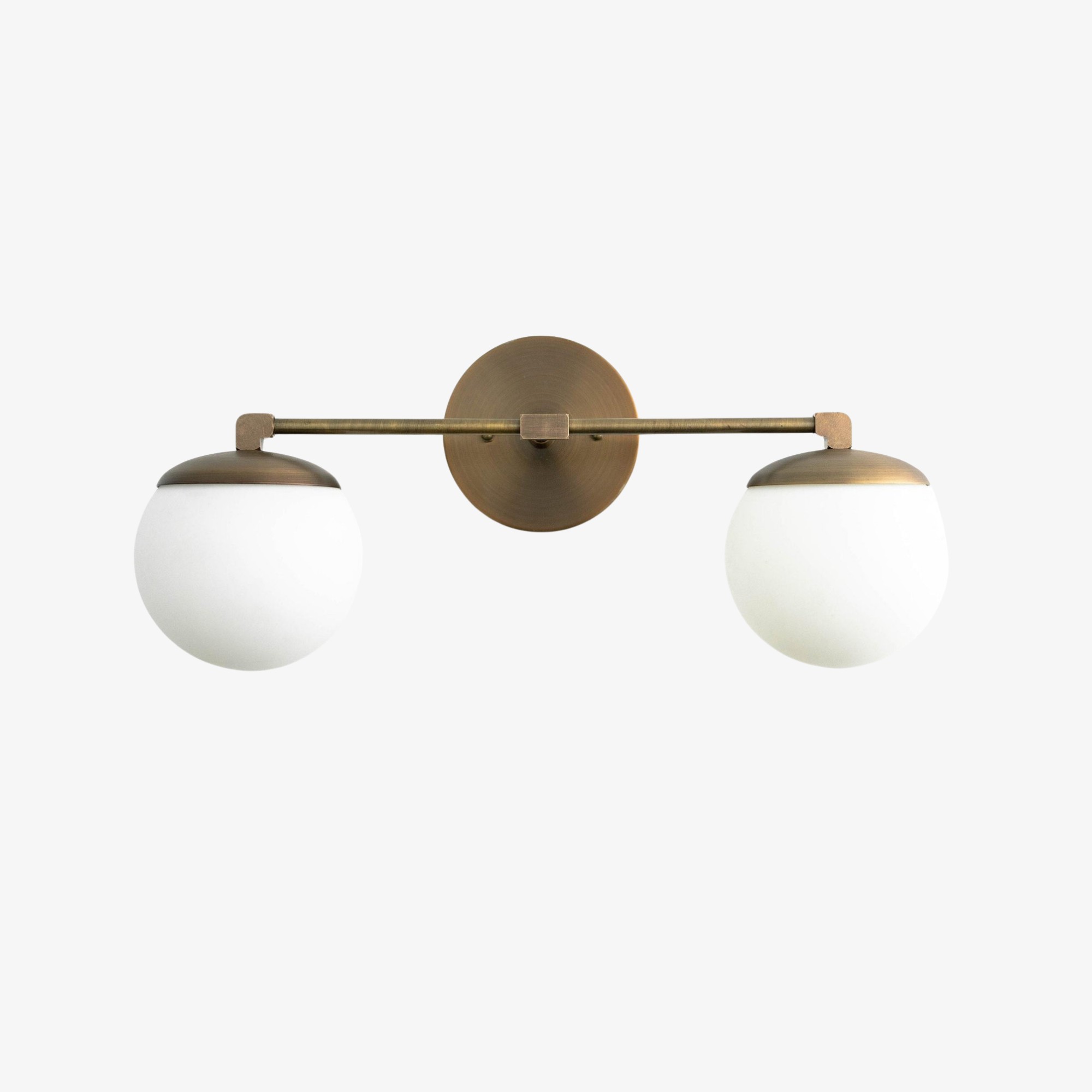 Glorica Glass Vanity Light - Art Deco Brass Wall Globe Fixture Modern K1521