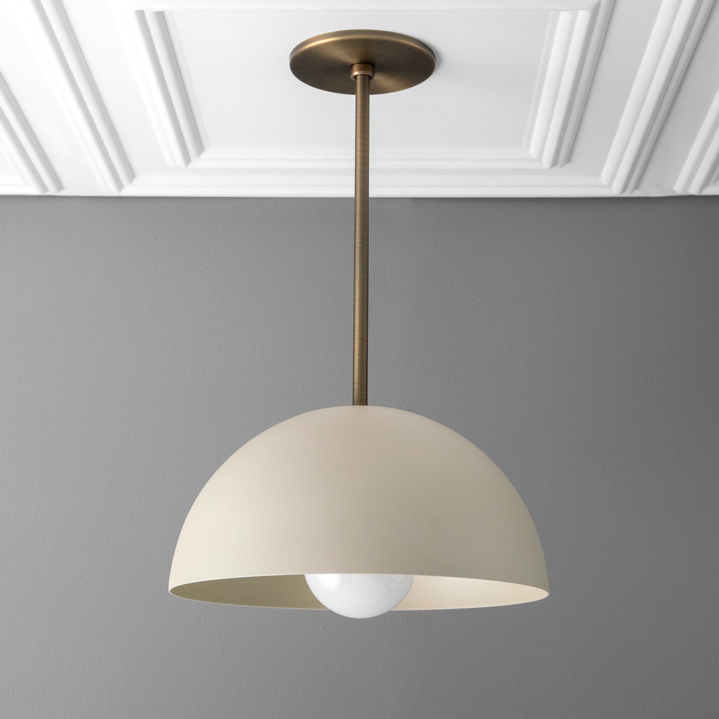 Metio Dome Neutral Dome Pendant - Modern Metal Accent Lighting K1526