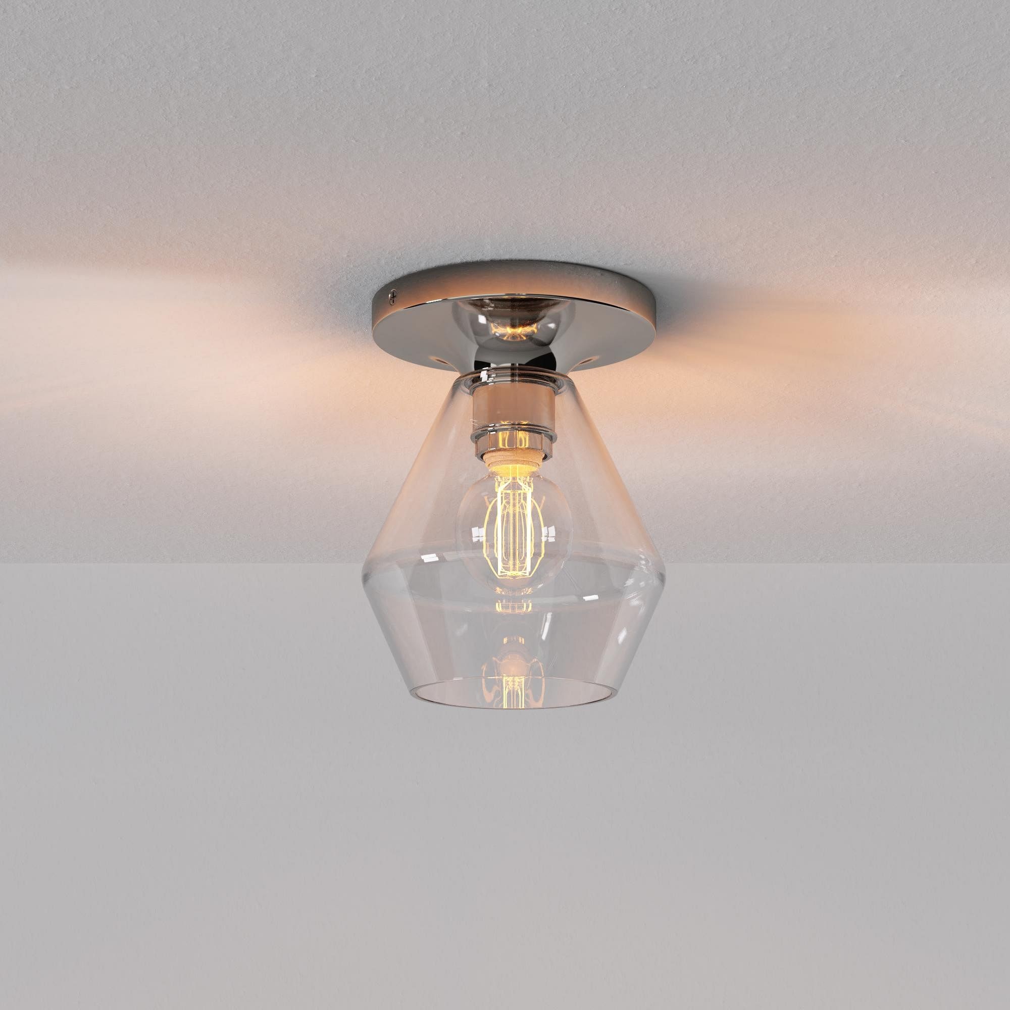 Merin Sleek Glass Ceiling Lamp - Geometric Flushmount Lamp for Dining Room K1223