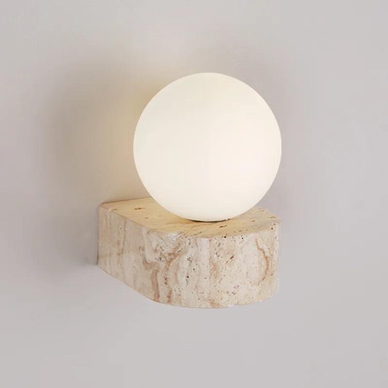 Travertine Hemisphere Wall Sconce D886
