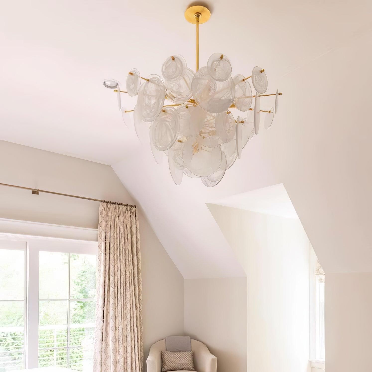 Brass Discs Cascading Chandelier K273