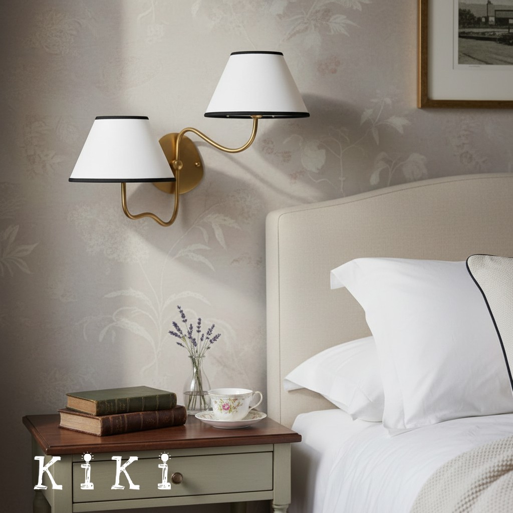 Kulo Elegant Fabric Wall Lamp – Graceful Wave Design for Entry or Bedroom K1575