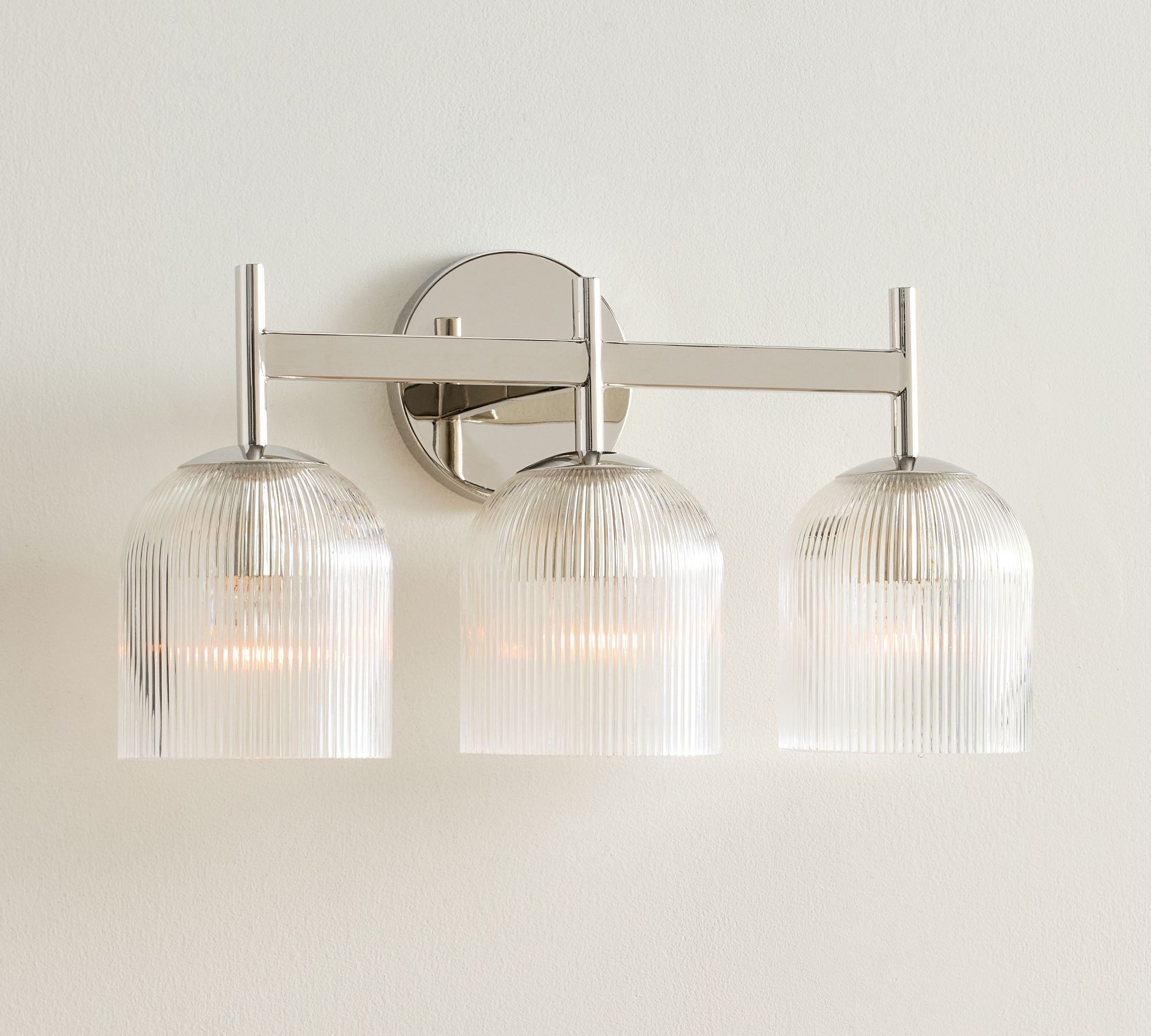 Bravira Ribbed Glass Wall Sconce - Wall Light for Living Room and Hallway K1326