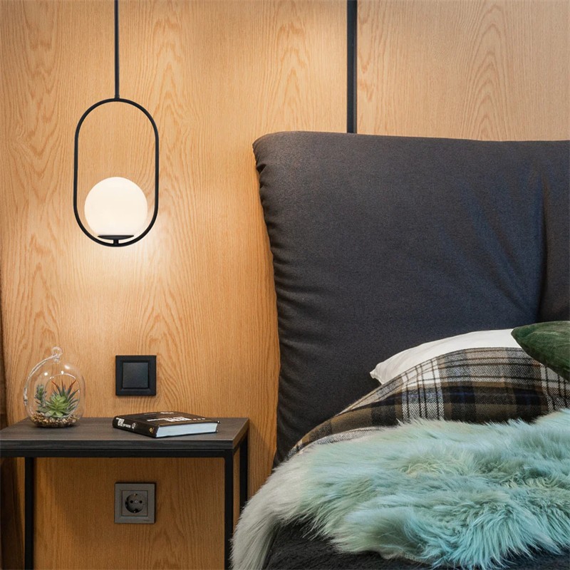 Minimalist Mila Pendant Lamp - Oval Hanging Light for Bedroom Bedside