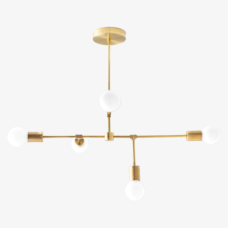 Mobilux Line 5 Light Chandelier - Modern Ceiling Hanging Lamp for Dining Room K1477