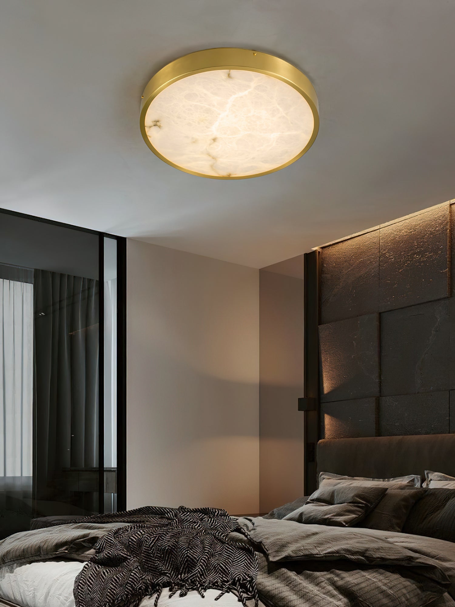 Geometric Alabaster Recessed Ceiling Light D431