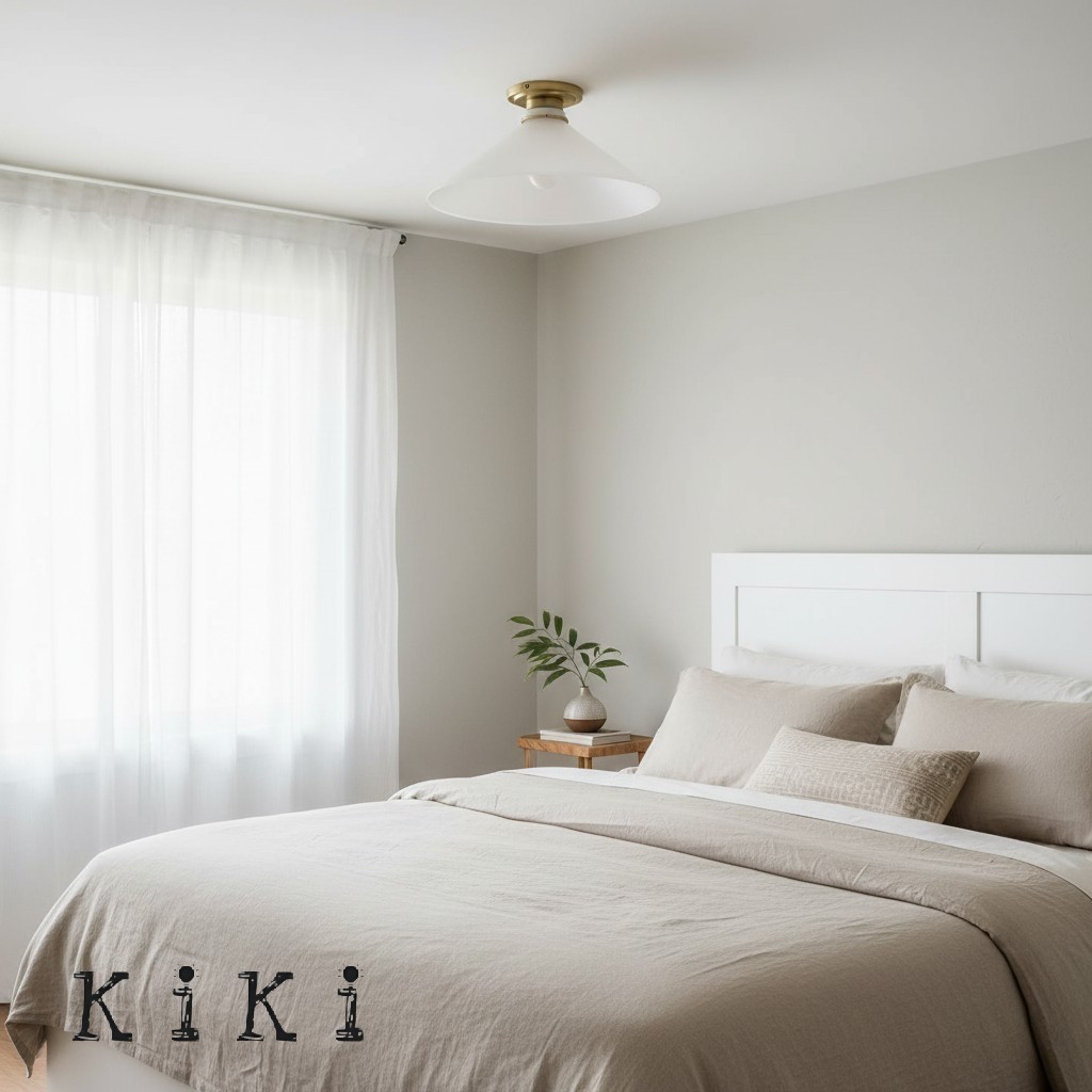 Aurenza Simple Flush Mount – Metal and Glass Ceiling Light for Any Room K1138