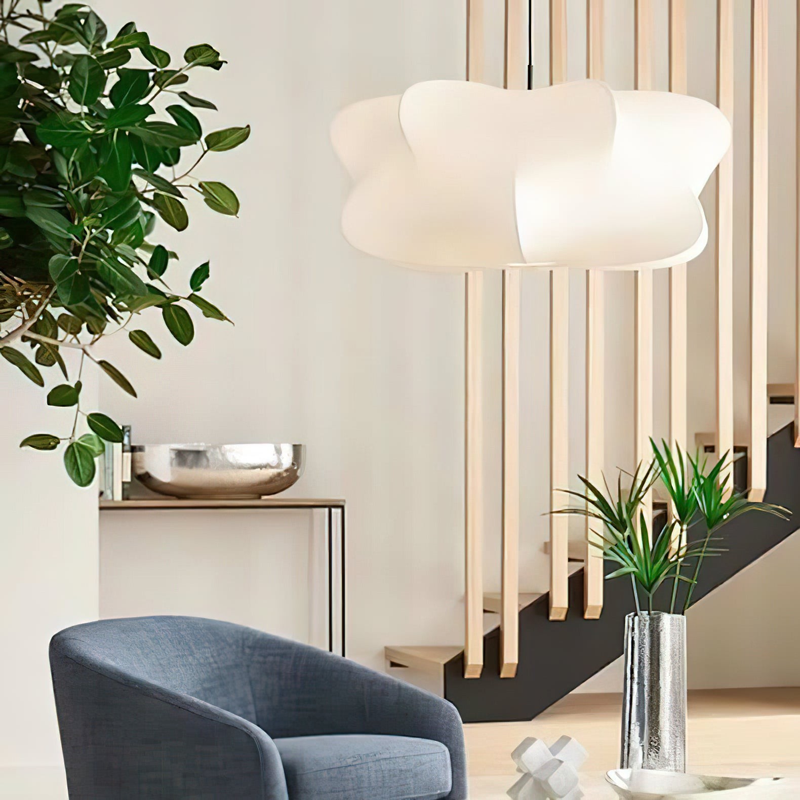Lunaveo Timeless Minimal Silk Pendant Lamp - Cloud Shade Lighting for Home Decor K369