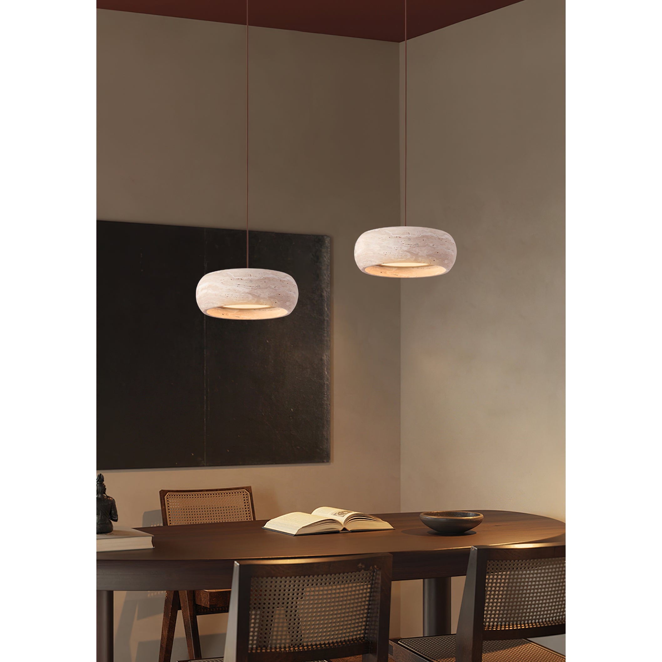 Travertine Drum Pendant Lamp D608