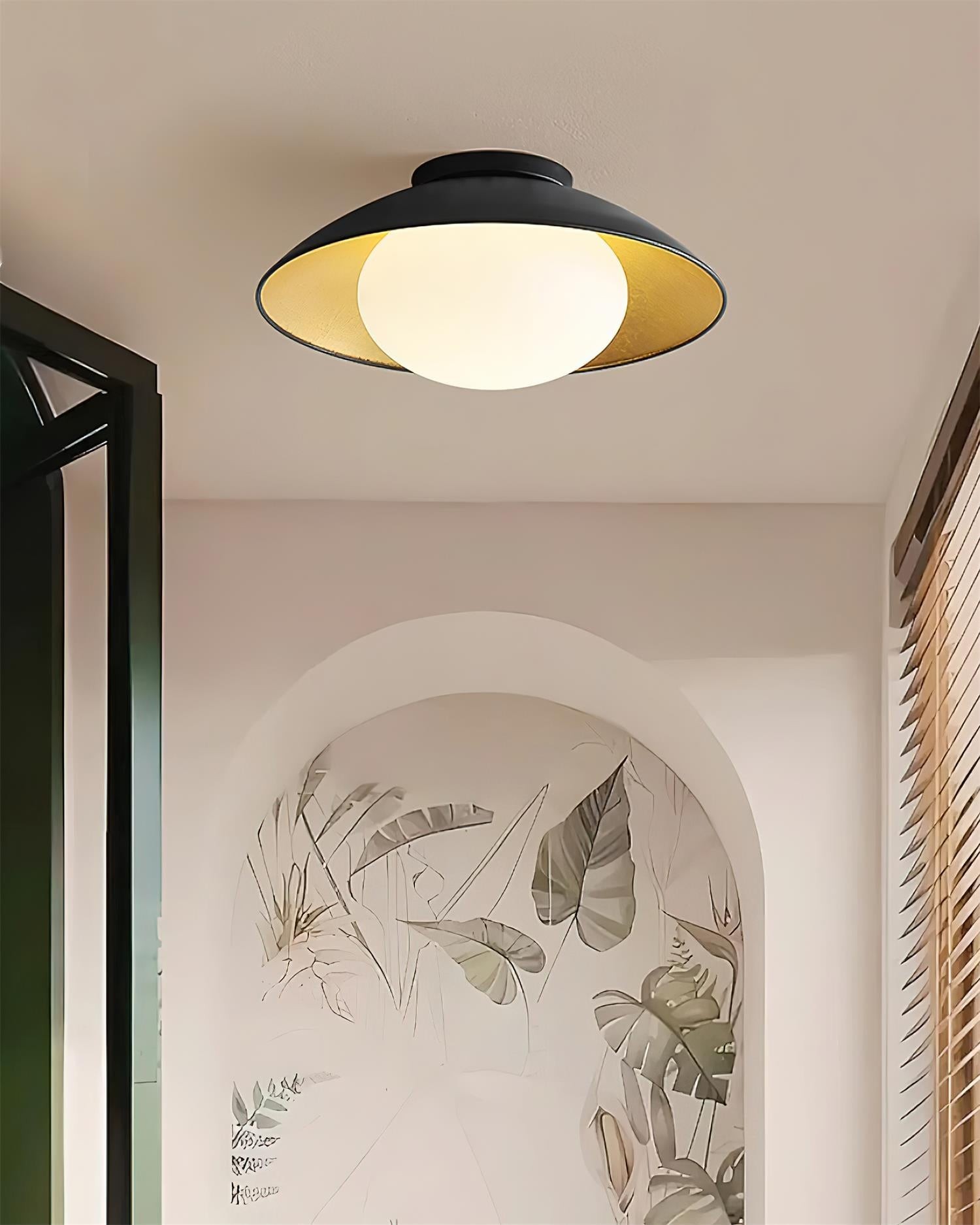 French Retro Flying Saucer Bowl Ceiling Light K502