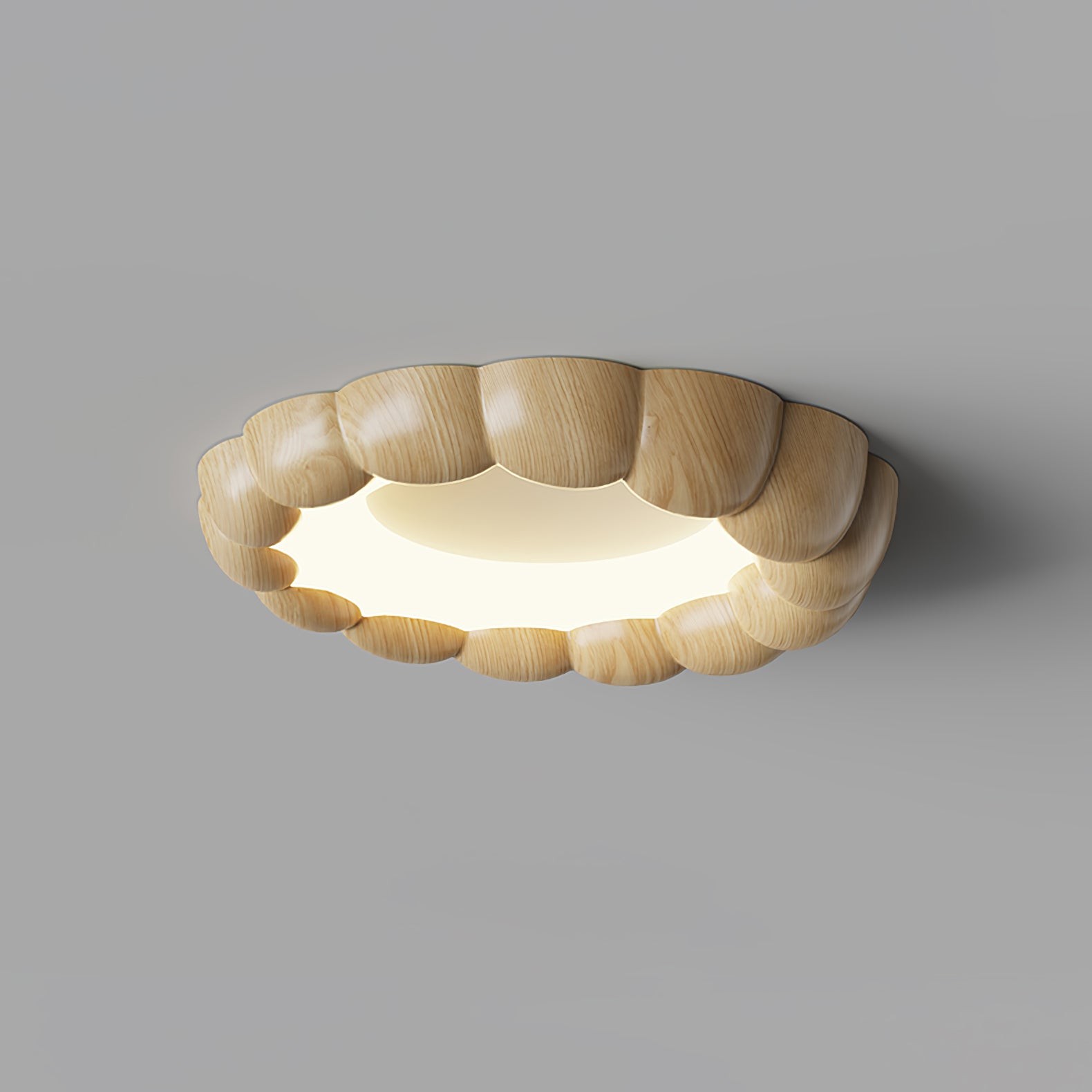 Faux Wood Ripple Ceiling Lamp K377