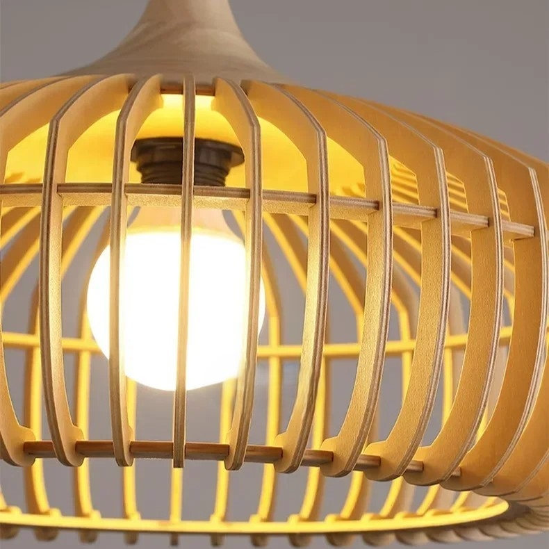 The Halo of Zen Japandi Wood Pendant Light D837
