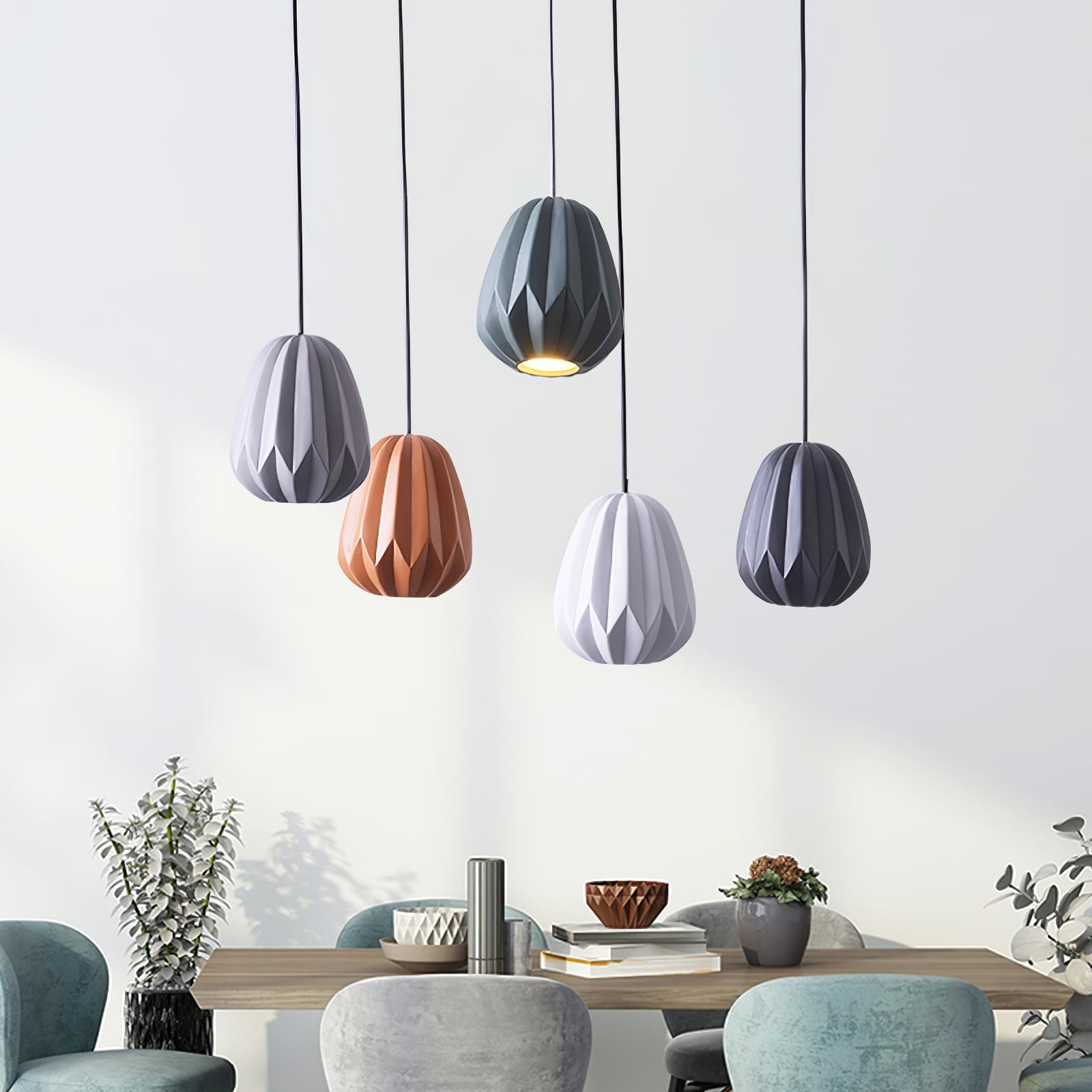Papaya Resin Pendant Lamp K1064