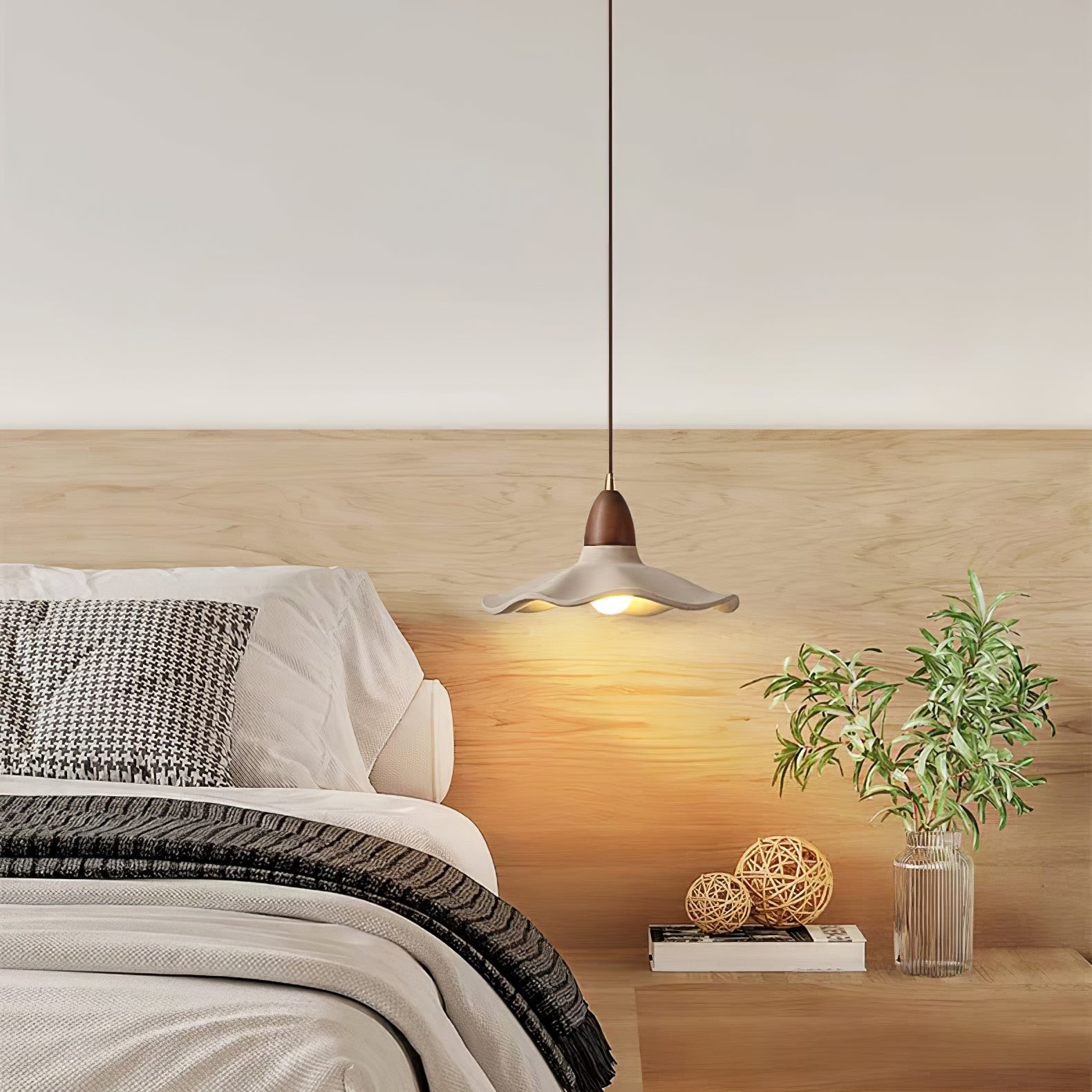 Japanese Wabi-Sabi Style Cement Wave Pendant Lamp K309