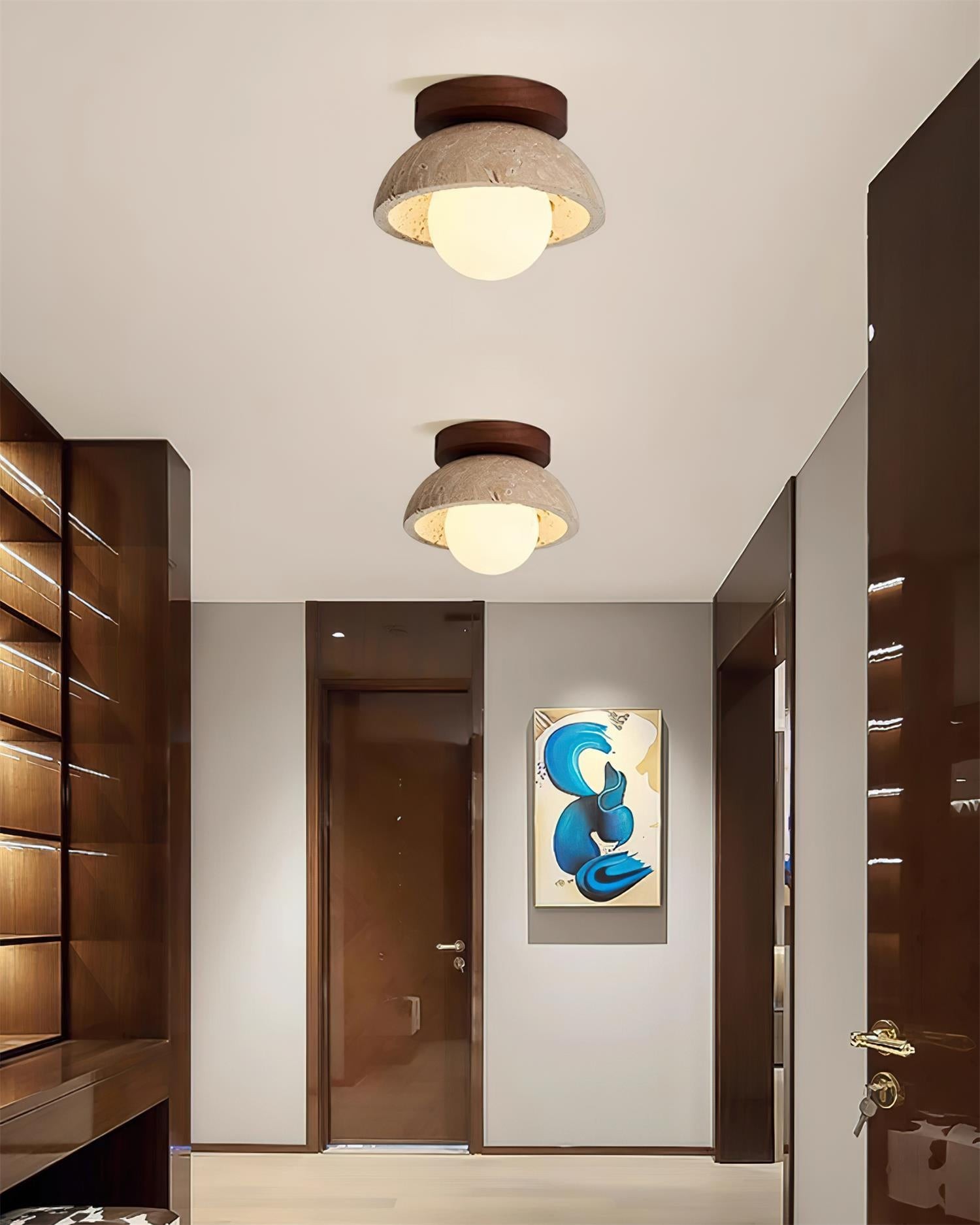 Wabi-Sabi Style Travertine Ceiling Light K592