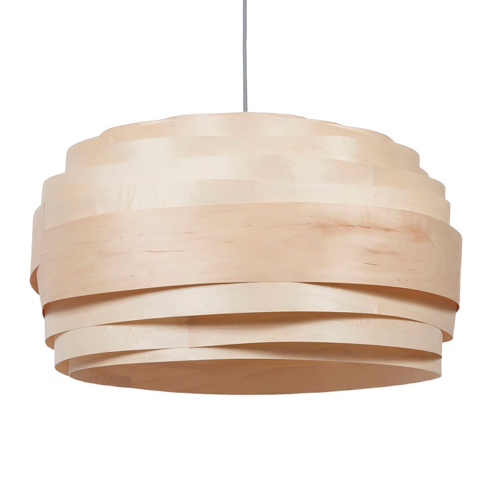 Rustic Wood Drum Veneer Pendant Light K197