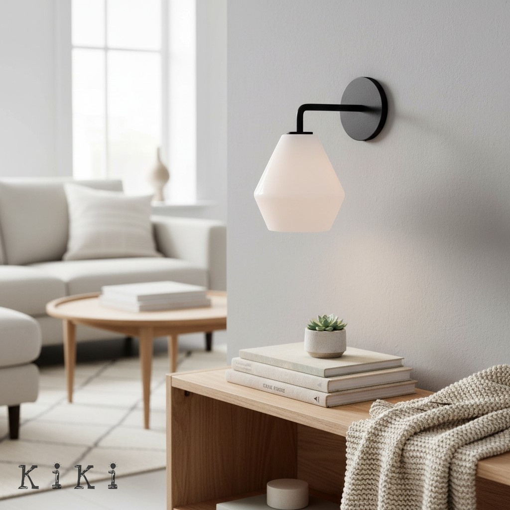Merin Geometric Glass Wall Sconce - Minimalist Fixture for Bedroom K1402