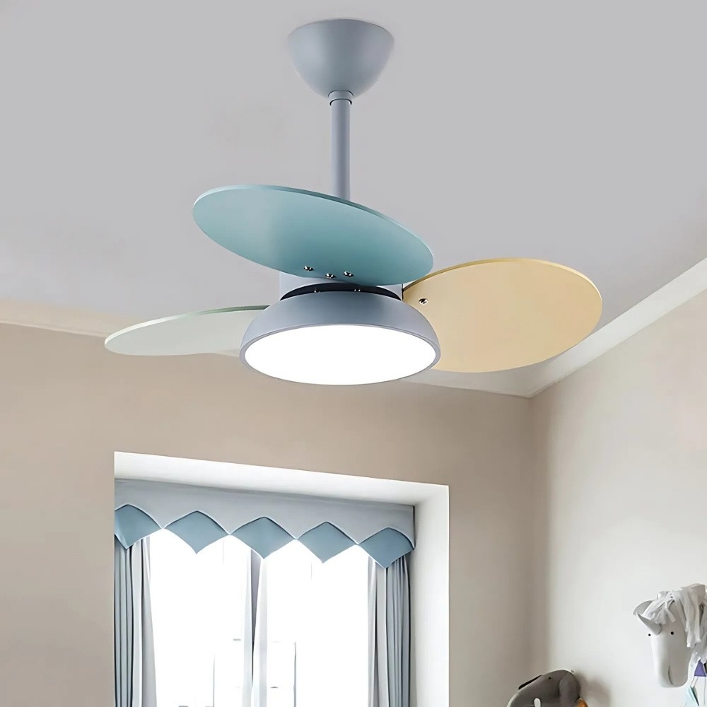 Nordic Colorful 3 Blade Ceiling Fan Light For Kids Room K1118