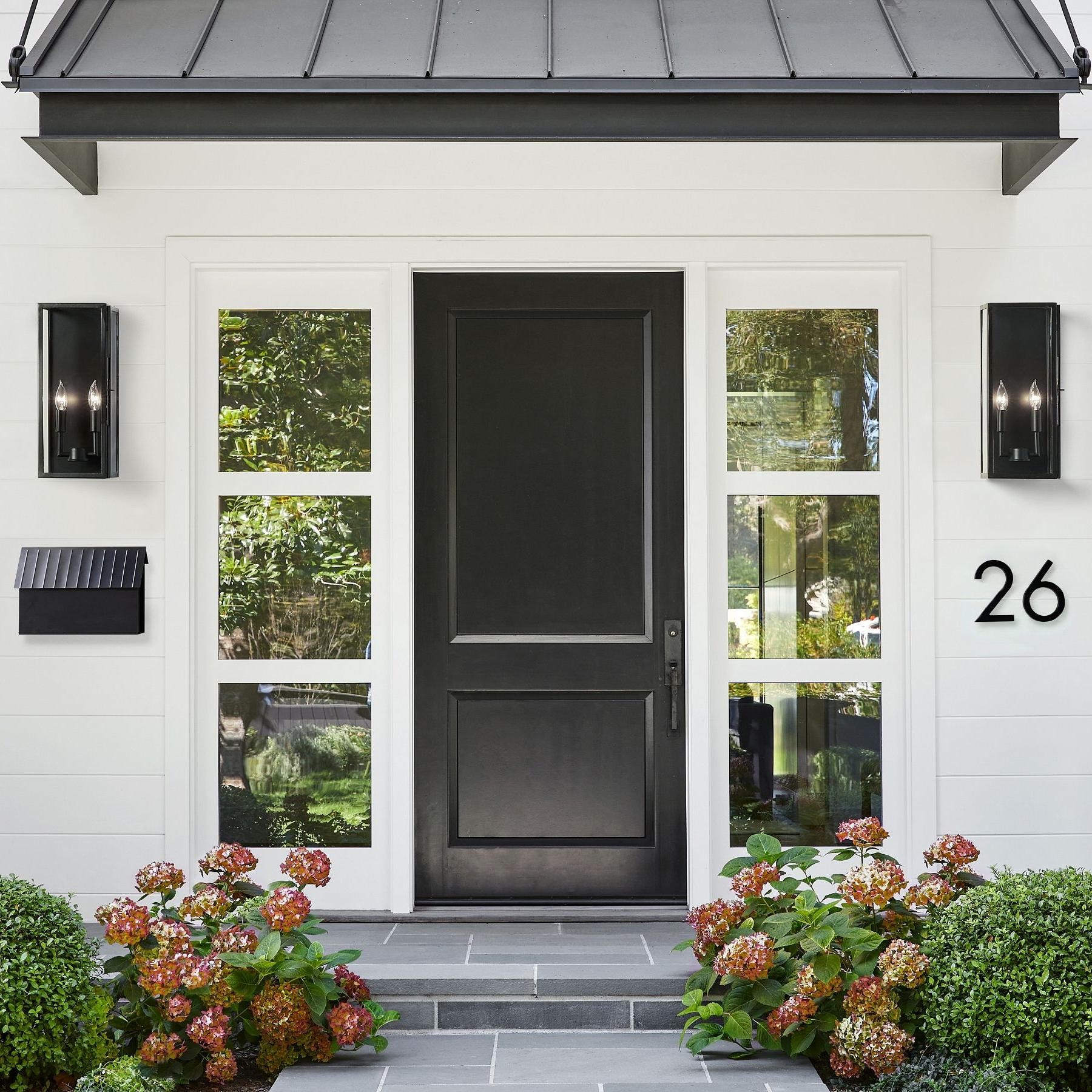 Ferrix Modern Glass and Iron Outdoor Wall Lamp - Stylish Exterior Lighting for Porch K1360