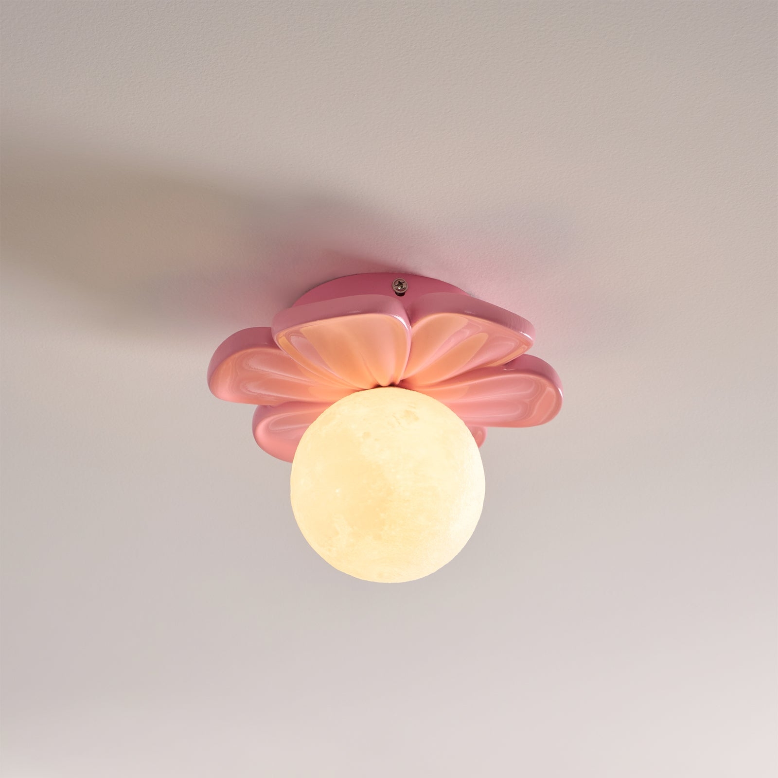 Cream Bloom Flower Ceiling Lamp D408