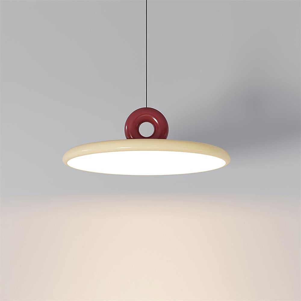 Cream Style Vertical Flying Saucer Pendant Lamp K343