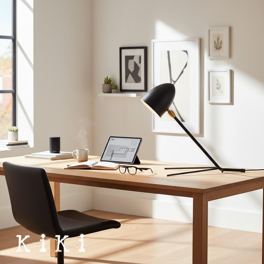 Compact Tripod Metal Table Lamp - Modern Nordic Lighting for for Office