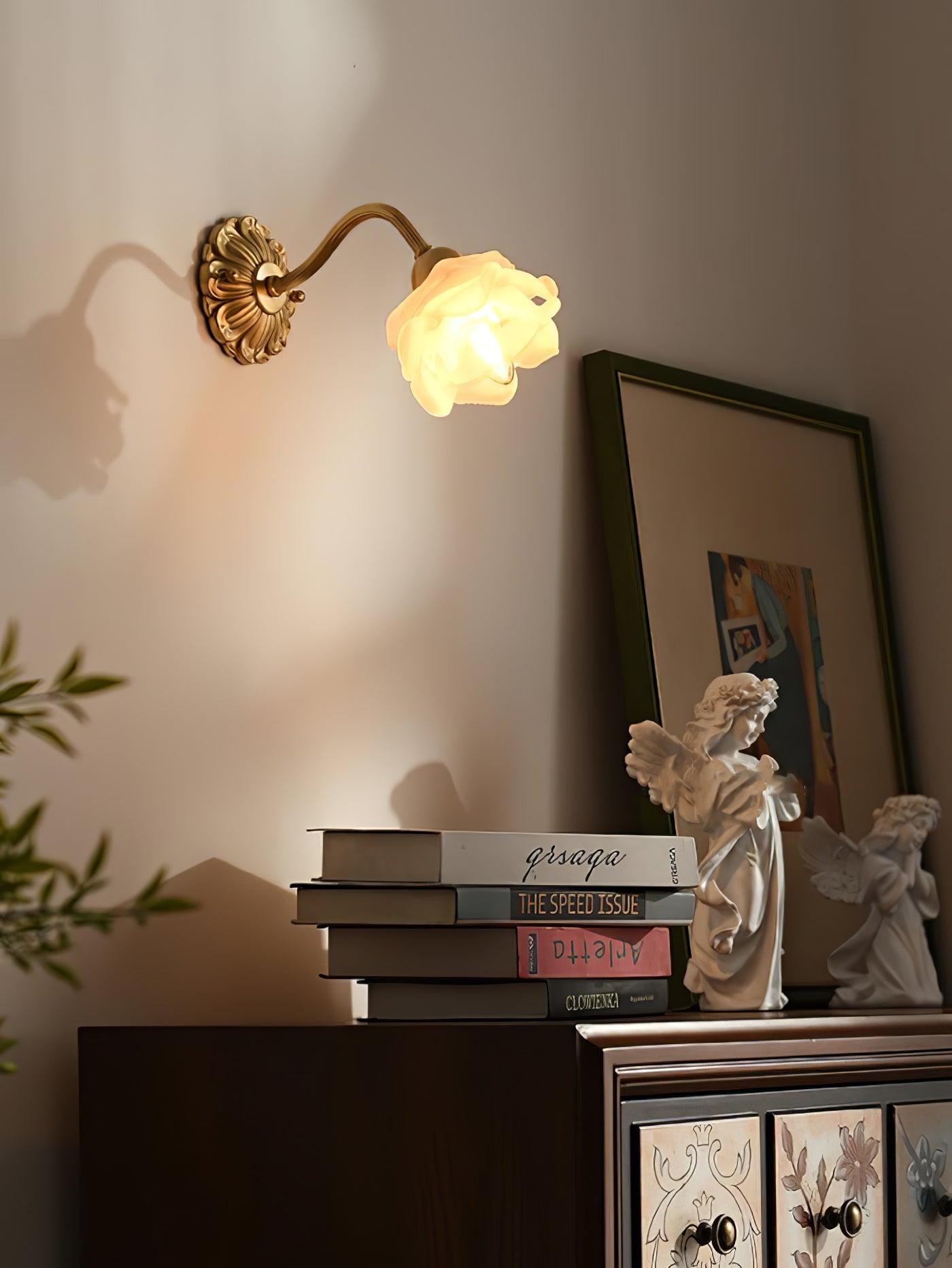 Brass Rose Wall Light K277