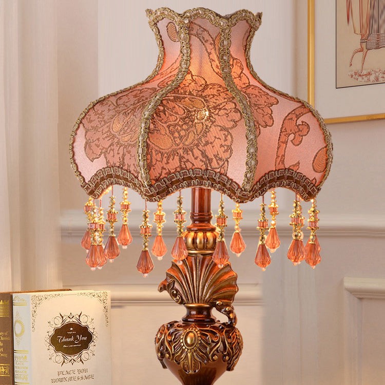 Traditional European Pink Pattern Lampshade Table Lamp K716