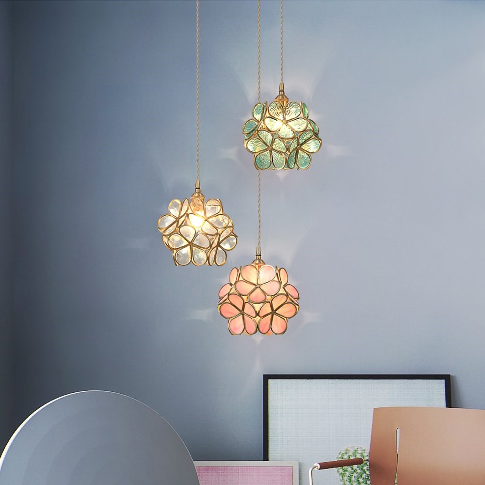 Flower Petal Glass Pendant Light