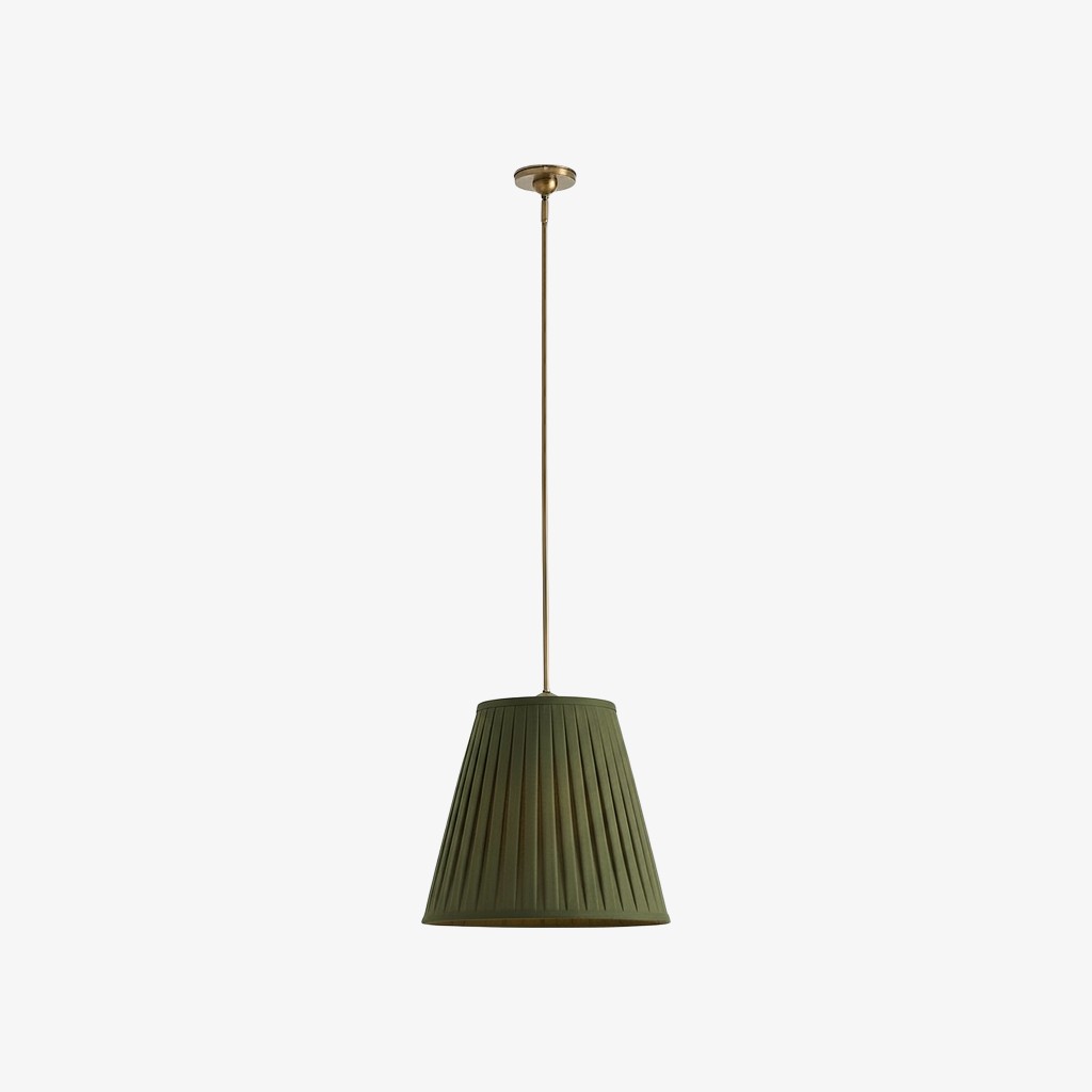 Luvora Refined Fabric Pendant Light – Pleated Textile Shade with Iron Base K1303