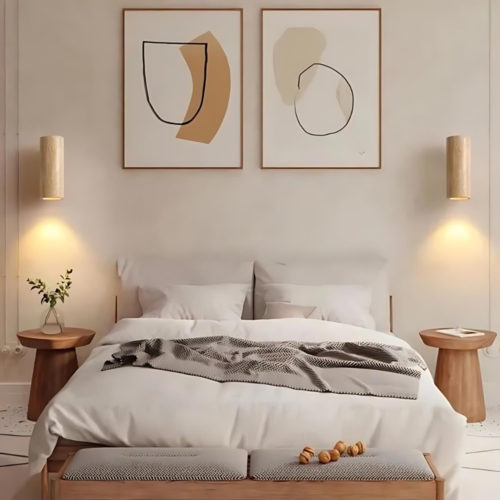 Wabi-Sabi Aura Travertine Wall Light D798