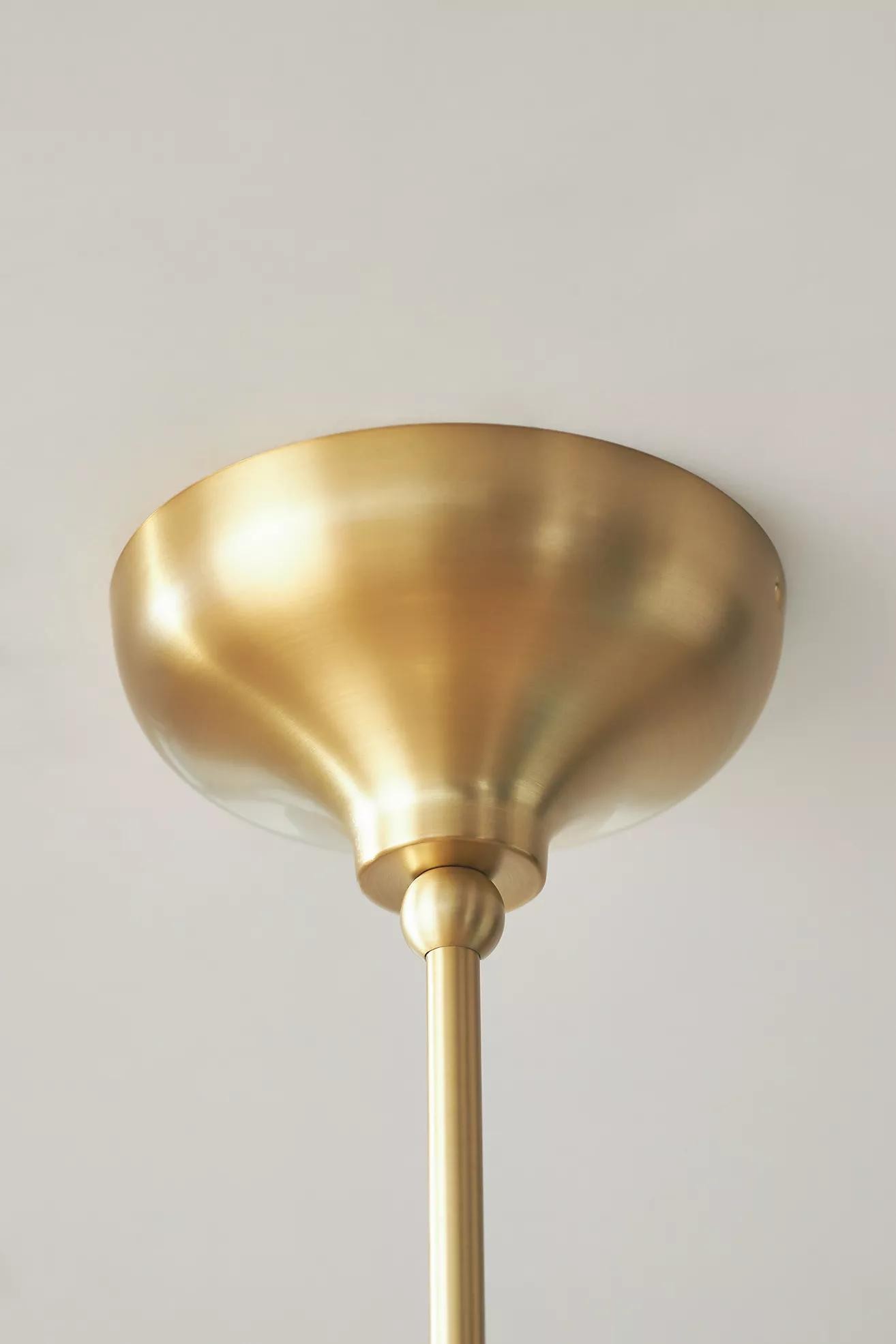 Rayla Scallop Pendant Light – Brass Finish Retro Ceiling Lamp for Dining & Kitchen K1261