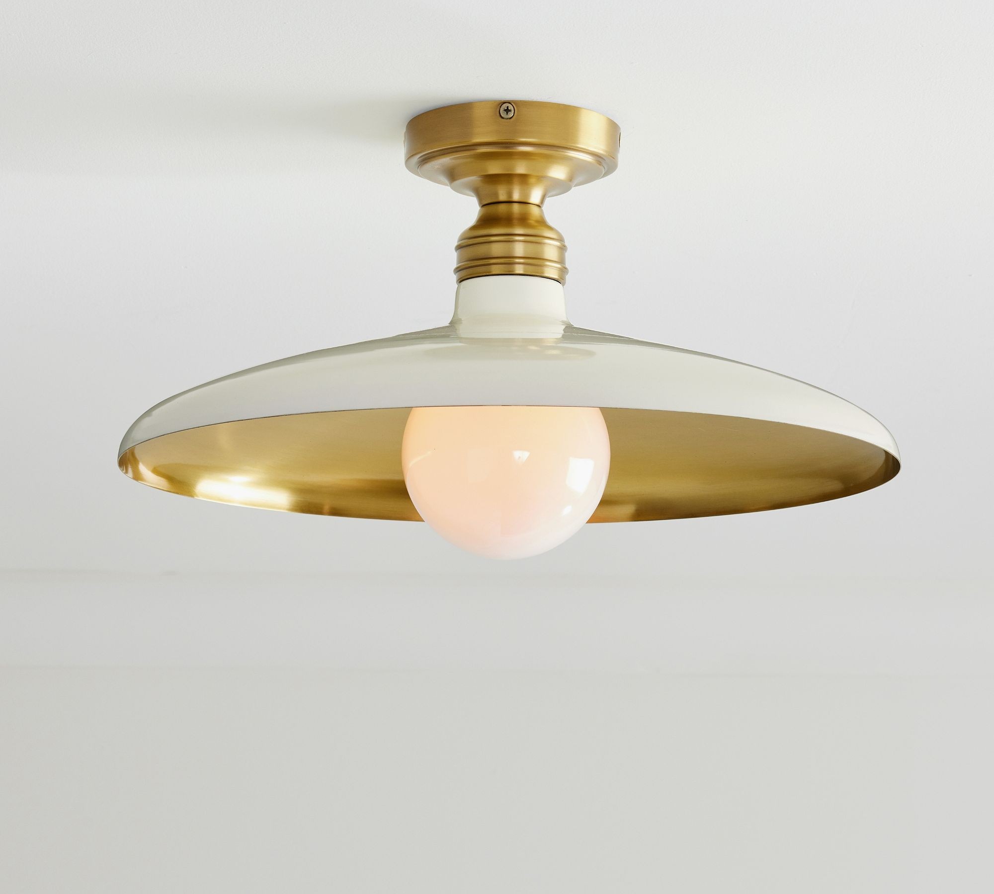 Forvara Farmhouse Metal Flush Mount Light - Black or White Ceiling Lamp K1332