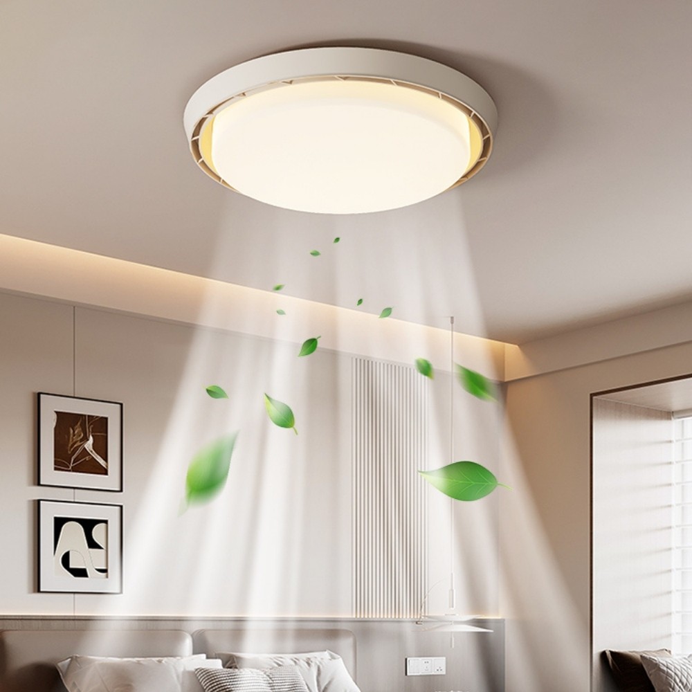Nordic Quiet Bladeless Led Ceiling Fan Light For Bedroom K1102