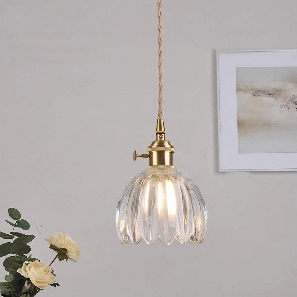 Vintage Glass Flower Pendant Light K18