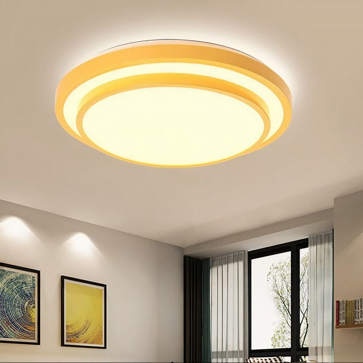 Modern Macaron Disc Flush Mount Ceiling Lamp K781