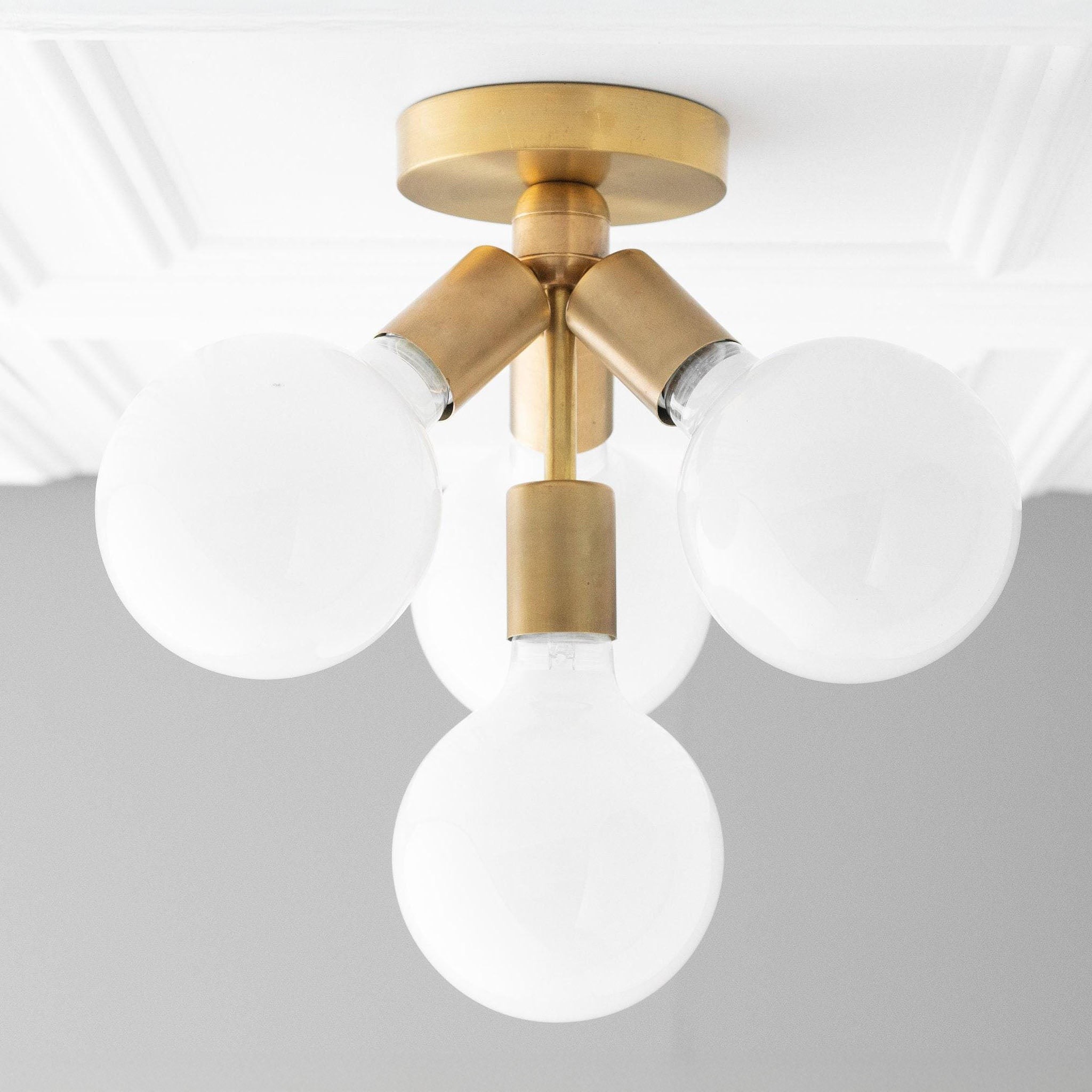 Glorica Glass Flush Mount Light - Globe Ceiling Fixture Modern K1505