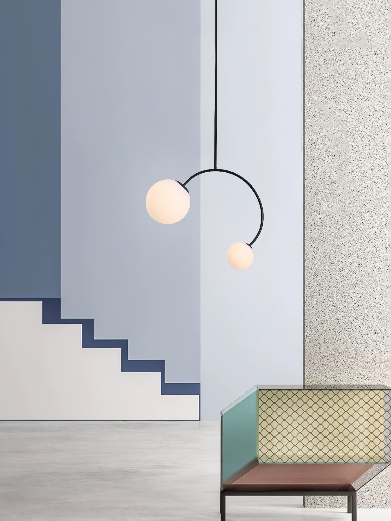 Creative Double Heads Glass Pendant Lamp K249