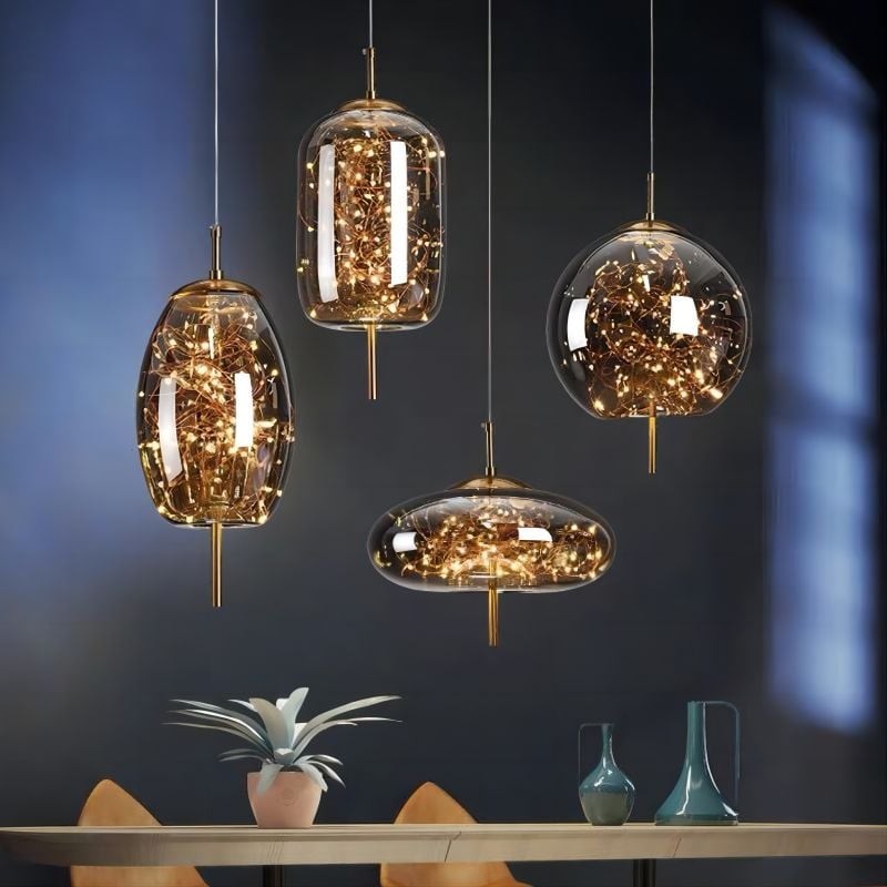 Scandinavian Cylinder Oval Glass Pendant Light K333