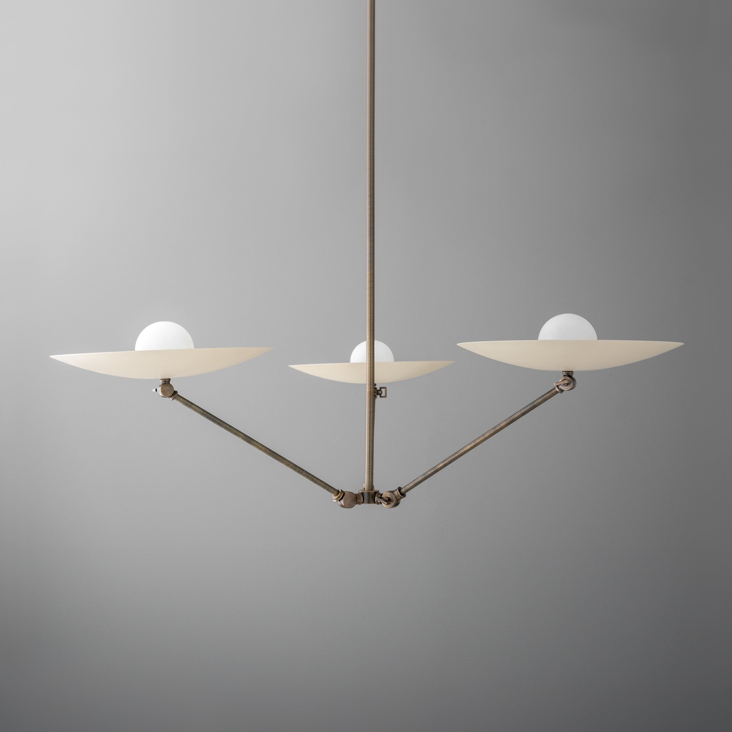 Curva Metal Antique Brass Chandelier - Modern Industrial Lighting Pendant K1494