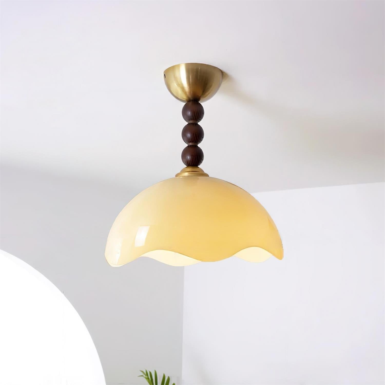 Vintage Cream Eggshell Wave Ceiling Light K769