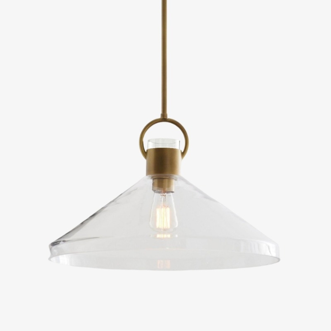 Orvessa Elegant Cone Pendant Light - Clear Glass Pendant Lamp for Kitchen K2360