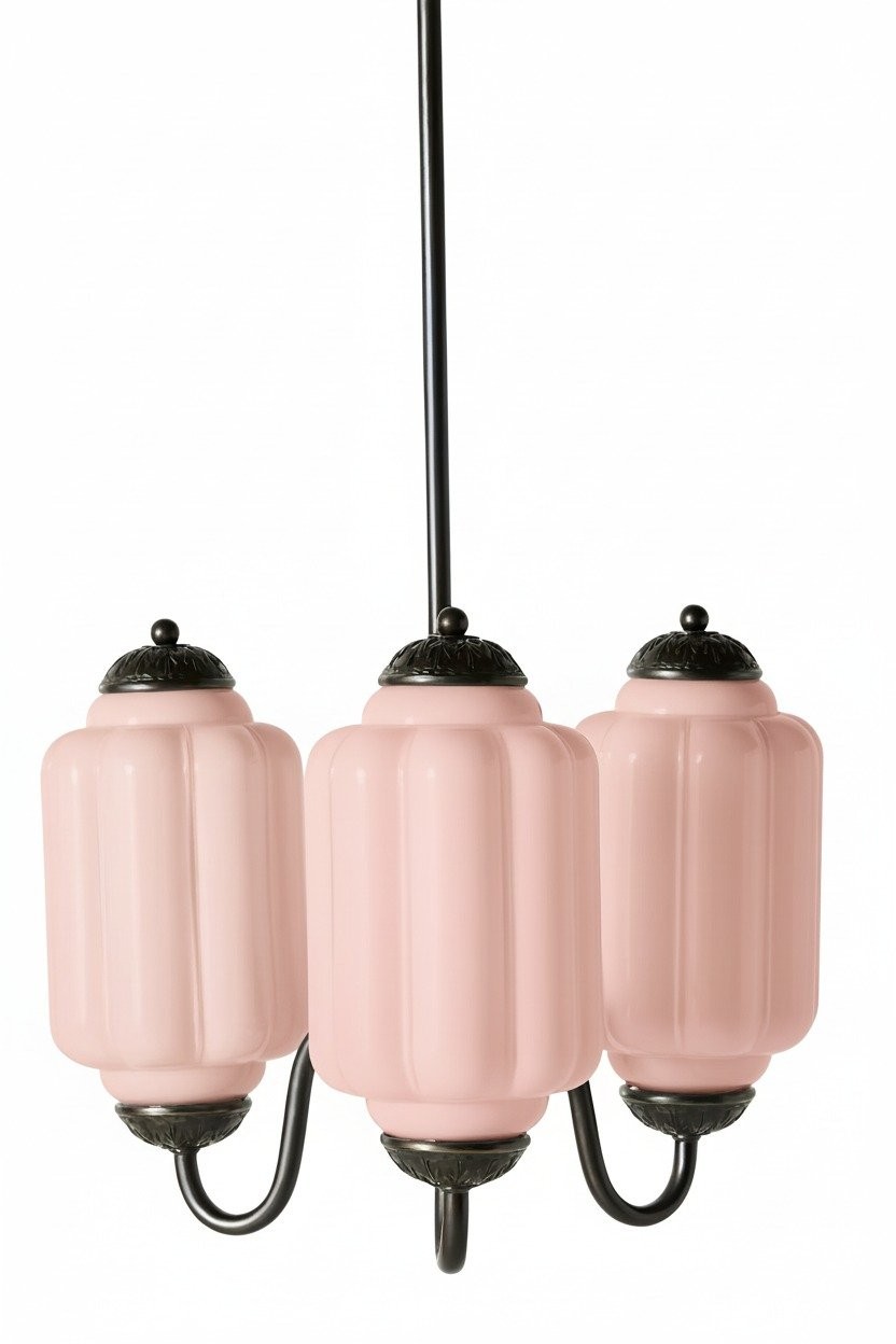 Eloise Classic Glass Pendant Light - Retro Glass and Metal Hanging Lamp for Kitchen Island Cafe K1475
